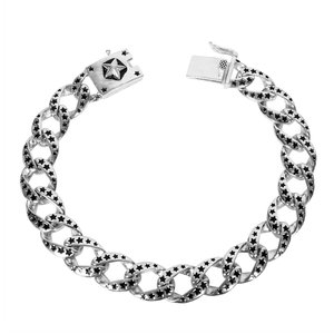 Pulsera de Plata de Ley 925 oxidada con estrella Avarta para niños y hombres - Product Image 1