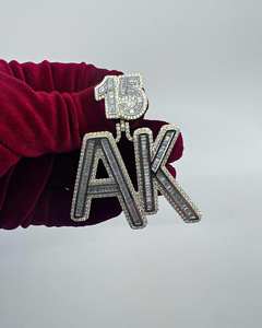 Pendentif personnalisé en argent sterling 925 Moissanite VVS Baguette avec diamant plaqué or Ice Out Style mignon - Product Image 5