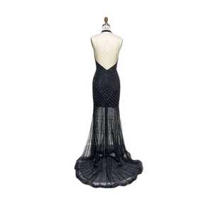 Elegant Women's Anti-Static Long Formal Evening Gown Hand-Beaded Floor-Length Dress for Party Prom Wedding - Product Image 3