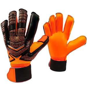 Gants de gardien de but de football en cuir respirants de haute qualité avec conception protectrice et couverture confortable des doigts - Product Image 3