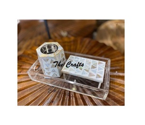 Premium Quality Bakhoor <b>Burner</b> Mubkhar In Wooden And Mother Of Pearl Work Mabkhara With <b>Oud</b> Box And Tray - Product Image 3