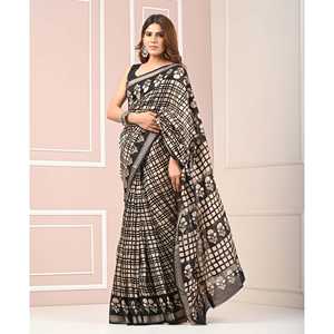Sari en Georgette de Chanderi avec Blouse, Robe Indienne en Soie Lourde, Lehenga Banarasi, Style Bollywood Doux avec Salwar Kameez - Product Image 3