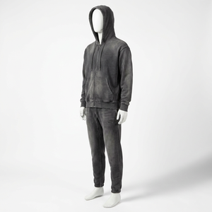 Ensemble de survêtement vintage pour homme |   Blanc en relief pour tissu French Terry |   Vêtements de sport décontractés rétro modernes et légers - Product Image 2
