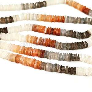 Wholesale Natural Multi <b>Moonstone</b> Smooth Heishi Square Shape Loose Gemstone Beads with Smooth Polished Beads for Jewelry Making - Product Image 5