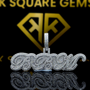 Pendentif Hip Hop Moissanite pour hommes personnalisé avec lettre Bijoux Hip Hop de glace pour enfants - Product Image 1