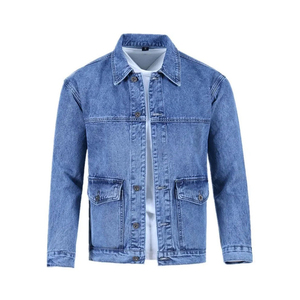 Veste en jean streetwear design personnalisé veste en jean en jean déchiré à boutons pour hommes design personnalisé - Product Image 1
