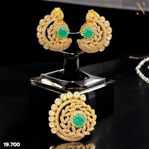 Ensemble de boucles d'oreilles en argent Sterling 925 coupe élégante pierre précieuse synthétique goujon lunette classique ethnique pendentif Vintage inspiré fête - Product Image 1