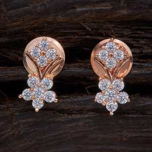 Pendientes de Zirconia 151969 Estilo Religioso, Aros y Pendientes de Acero Inoxidable con Diseño de Perlas, Flores y Plantas, Bañados en Rodio para Fiestas - Product Image 4