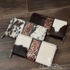 กระเป๋าสตางค์แฟชั่นหนังวัวแท้มีซิป - Product Image 1