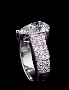 14K oro blanco 2CTW VS1 corte radiante laboratorio crecido diamante compromiso aniversario anillo Unisex plata esterlina IGI certificado fino - Product Image 4