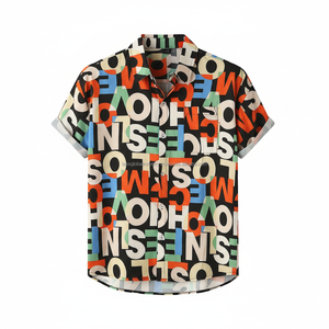 Camisa de Playa de Verano con Cuello Cubano, Estilo Hawaiano, Transpirable y Ligera para Hombre, con Botones, Diseño Personalizado ODM con Logotipo - Product Image 1