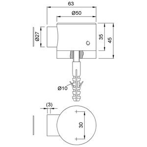 KWS Aluminum Door Stop 1015.02 Silver-Lacquered <b>Draft</b> <b>Stopper</b> for Floor Mounting - Product Image 3