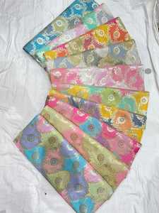 Lujo colores personalizados tejidos a mano Rangkat Jacquard tela bordado impreso saris y prendas de niños para uso en bodas - Product Image 5