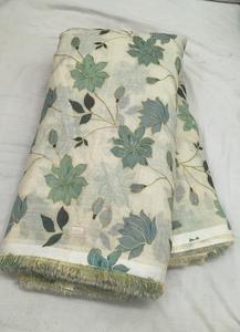 Tissu en lin floral de créateur, motif floral élégant fait main, matériau pour saris, costumes et collection de vêtements ethniques sur mesure - Product Image 5