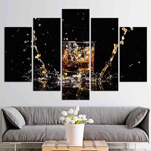 Elegante cuadro impreso en lienzo: decoración moderna para bares, hogares y oficinas, JUEGO DE 5 LIEÑAZOS SURTIDOS - Product Image 1