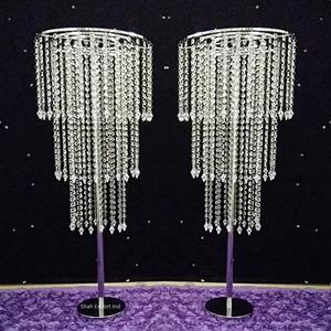 Belle décoration de mariage en cristal lustre de sol pièce maîtresse support d'arrangement de fleurs pour les fournitures de fête d'événement - Product Image 3