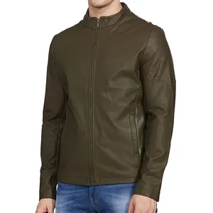 Jaket kulit pria musim dingin, jaket kulit pria kualitas tinggi, jaket pabrikan OEM, obral Online