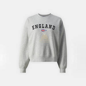 Sudadera Corta de Manga Larga para Mujer, 100% Algodón, Transpirable, Antiarrugas, Cuello Redondo, Estilo Casual, Ropa de Calle, Temporada de Invierno, Bordada - Product Image 4