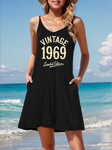 Abito da donna con cinturino a girocollo personalizzato senza maniche, cialde locale - Product Image 1