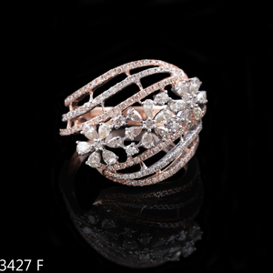D'VINS JEWELS Full Finger Spiral Engagement Ring Women 14K <b>Rose</b> Gold Lab Grown Diamond Wedding Gift Trendy Style - Product Image 5