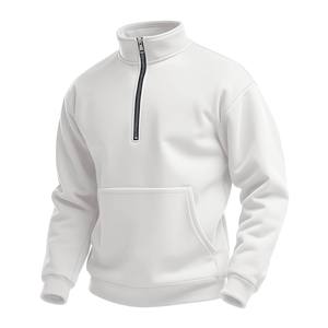 High Quality Men's Loose Half-zipper Turn-<b>Down</b> Collar hoodies Men's Casual Sweatshirt Wholesale and Customization - Product Image 4