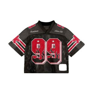 Maillot de football américain INDEX, col en V, manches courtes, maille respirante, bleu marine et or, numéro 88, coupe classique pour homme - Product Image 2