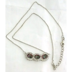 Collar de Cuarzo Místico Natural y Topacio Blanco para Mujer, Shah Gems, Plata de Ley 925, Collar de Cristal - Product Image 1