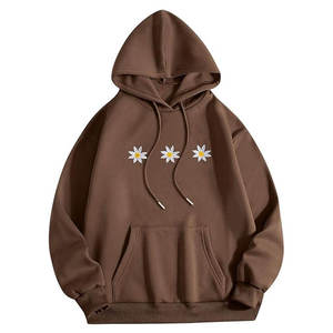 Pull à capuche zippé en coton mélangé épais Impression graphique personnalisée Basics d'hiver Sweats à capuche unis teints et fabriqués - Product Image 3