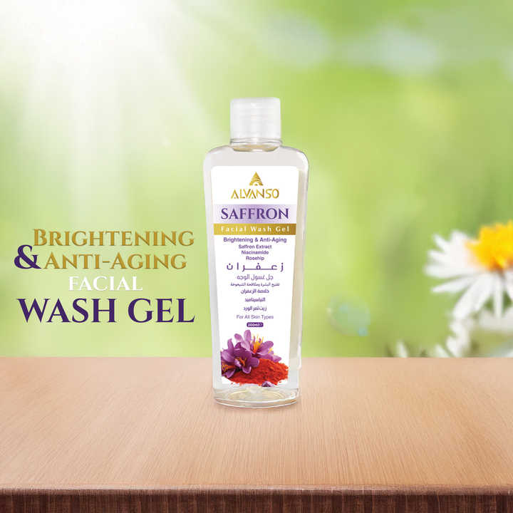 SAFFRON Deep Cleansing Facial Wash Gel Firming Acne Treatment Oily Acne Vegan Pore Cleaner Lotion Oil Glycerin Amino Acid Dry