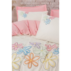 Juego de 4 Fundas de Almohada de Algodón Bellis Pembe ift Kiilik Nevresim Takm, Oferta Especial para Mujeres y Niños, para Uso Doméstico - Product Image 2