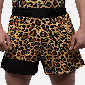 Wholesale Custom Made Casual Men's High Waist Drawstring Closure <b>Animal</b> <b>Pattern</b> 100% Cotton Breathable Shorts Puff Printed Logo - Product Image 5