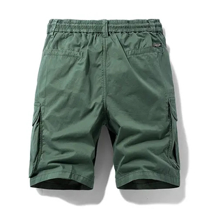 กางเกงขาสั้นผ้าฝ้ายคาร์โก้สำหรับผู้ชาย2025กางเกงทำงานลำลองมีกระเป๋าใส่ได้พอดี - Product Image 3