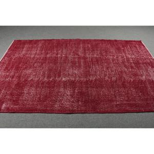 Vintage Large Rug 4.9x8.2 ft, Turkish <b>Red</b> Plants & trees <b>Wool</b> Rug - Product Image 3