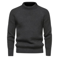 Pull à col rond OEM Anti-rétrécissement Imprimé jacquard Design personnalisé Pulls pour hommes 100% coton Logo avant Hiver Séchage rapide