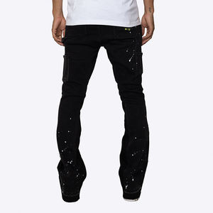 กางเกงยีนส์ขายาวสำหรับผู้ชายกางเกงยีนส์ขายาวสาดสาดสีจำนวนมากใส่สบายโลโก้ได้ตามต้องการ - Product Image 5