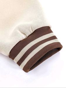 Blouson universitaire oversize pour homme, style streetwear, hiver, broderie lettres, couleurs contrastées, en cuir de vachette imperméable - Product Image 4