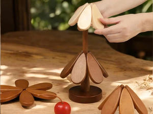 Wooden Tree <b>Coaster</b> Natural Acacia Cup Trivet For Hot Dish Table Use Vietnam By 99 <b>Gold</b> Data - Ms Violet - Product Image 6