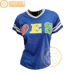 T-shirt de commande de l'étoile de l'Est en gros Vêtements en jersey de coton T-shirt OES respirant de haute qualité Vêtements grecs pour femmes - Product Image 1