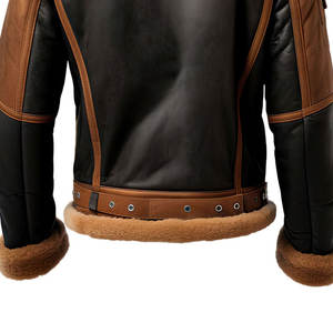 Adjustable New Arrival Customized Stylish Breathable Premium High Quality <b>Men</b> Clothing Sheepskin Leather <b>Sherpa</b> Jacket For Man - Product Image 6