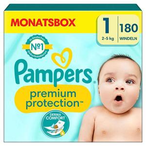 Pampers Premium Protection Nouveau Bébé Taille 1, 180 Couches, 2kg-5kg, - Product Image 3