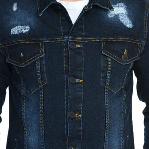 Wholesale <b>Men</b> fashion <b>long</b> sleeves jean <b>jackets</b> ripped blue denim <b>jackets</b> custom denim <b>jacket</b> jeans pure cotton pre washed - Product Image 6