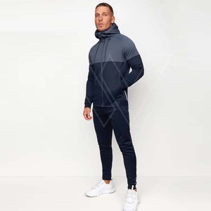 Ropa deportiva de alta calidad, gimnasio, Fitness, correr, hombres, dos piezas, transpirable, con cremallera, chándales con capucha - Product Image 2