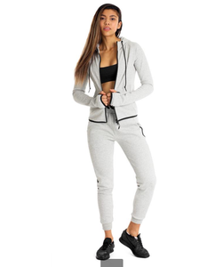 Ensemble de pantalons de survêtement à capuche à glissière de haute qualité pour femmes - Product Image 2