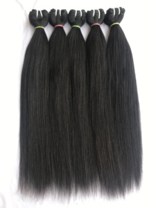Venta al por mayor 22 ''Natural Straight Indian Temple Virgin Extensiones de cabello de doble máquina de trama suave crudo solo dibujado de alta calidad - Product Image 3