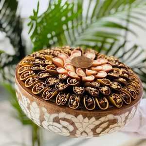 Bandeja Decorativa de Nácar de Lujo, Servidor de Aperitivos de Chocolate Hecho a Mano, Vajilla para Sala de Estar, Regalo para el Hogar, Ramadán, Eid - Product Image 2