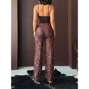 Pantalones de tul con lentejuelas Topshow Coffee al por mayor - [object Object] - Product Image 5