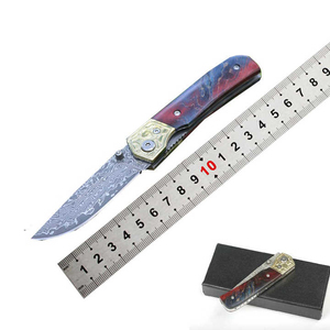 Cuchillo Compacto de Hoja Fija de Damasco con Mango de Madera, Personalizable OEM para Uso en la Cocina, de Pakistán - Product Image 4