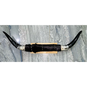 Ensemble de klaxons montés écologiques faits à la main, animaux d'amour, cornes polies, taureau, décoration de la maison occidentale - Product Image 1