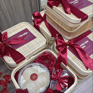 Boîte cadeau en bambou décorative du Vietnam pour souvenirs et cadeaux de décoration intérieure - Product Image 1