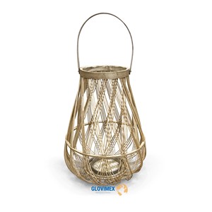 Vietrustic โคมไฟสานแบบทันสมัยโคมไฟแขวนกลางแจ้งทำด้วยมือ, โคมไฟหวายทำจากไม้ไผ่สาน - Product Image 3